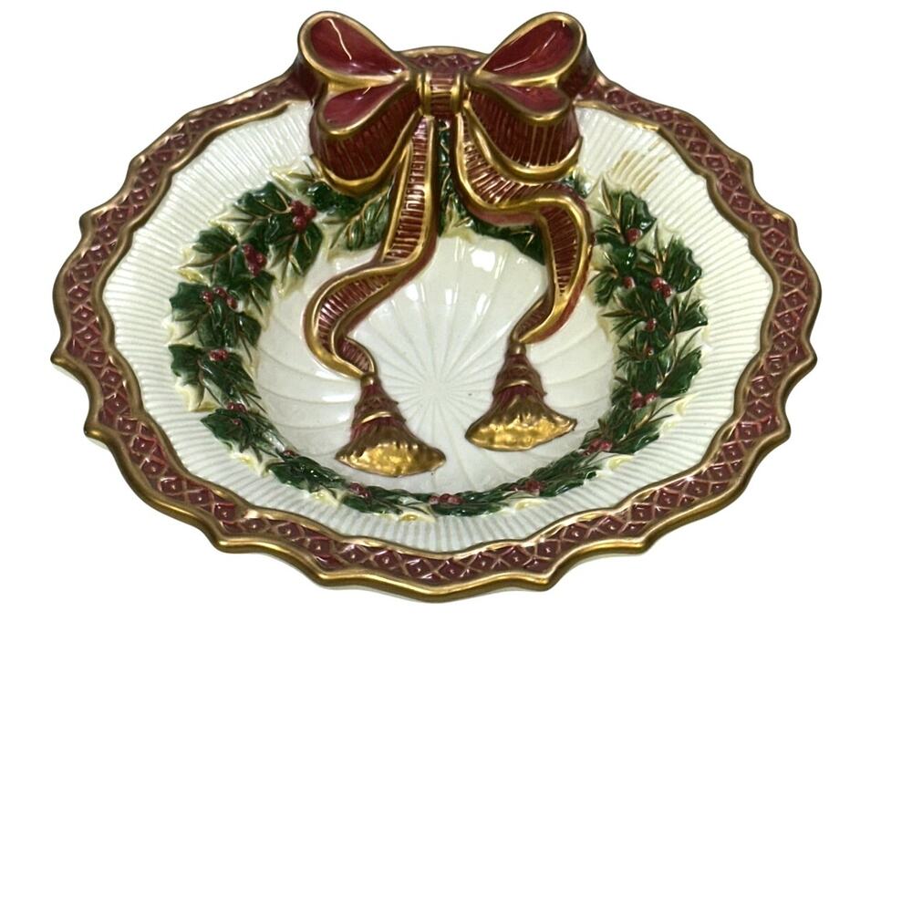 Fitz and Floyd Noel Collection 7" Open Candy Dish-Excellent